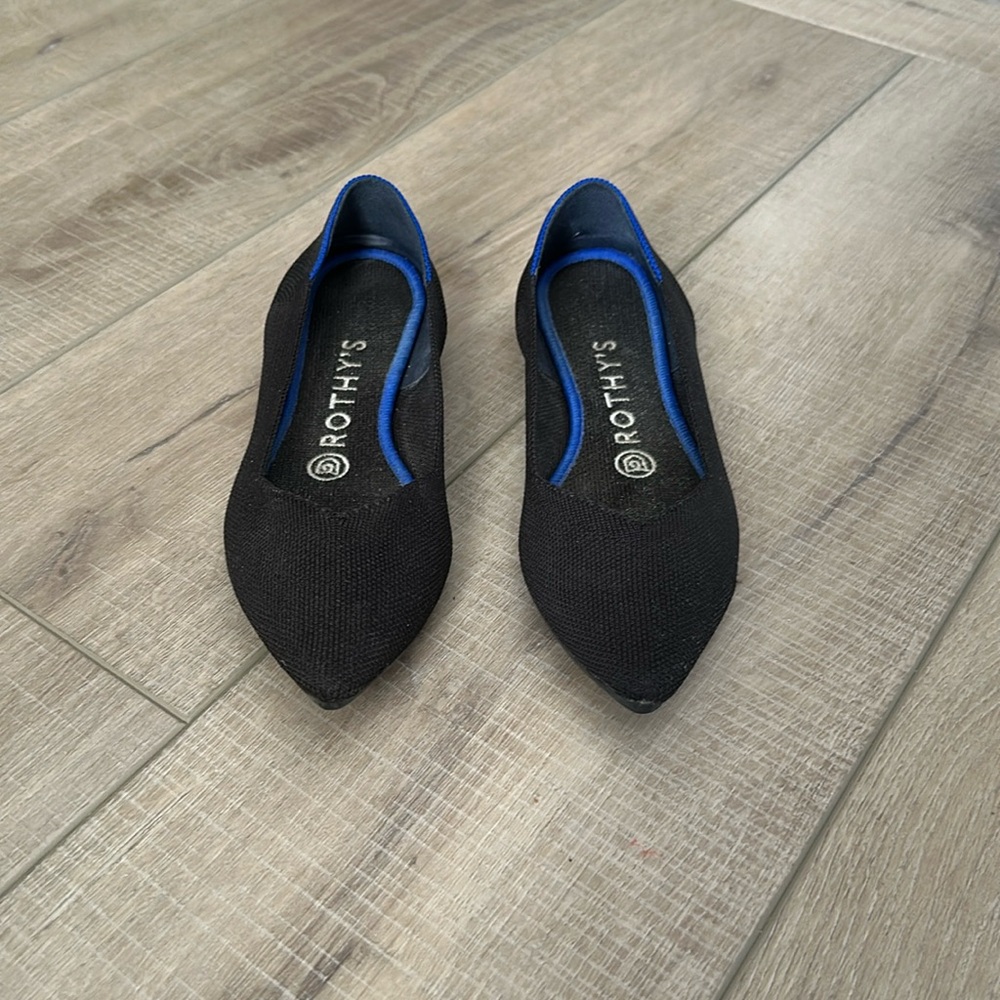Rothy's Black Pointed Toe Flats size 6.5